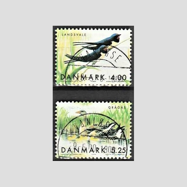 FRIMRKER DANMARK | 1999 - AFA 1226,1227 - Danske trkfugle - 4,00 + 5,25 Kr. - Pragt Stemplet