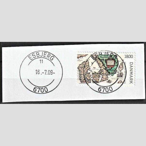 FRIMRKER DANMARK | 2009 - AFA 1588 - Gamle Danmarkskort - 18,00 Kr. flerfarvet p flot klip - Lux Stemplet