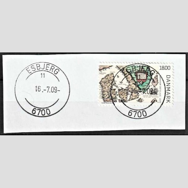 FRIMRKER DANMARK | 2009 - AFA 1588 - Gamle Danmarkskort - 18,00 Kr. flerfarvet p flot klip - Lux Stemplet