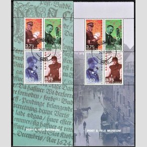 FRIM�RKER DANMARK | 1999 - AFA 1180A,1180B - Post & Tele Museet - 2 stk. Miniark flerfarvet - Stemplet