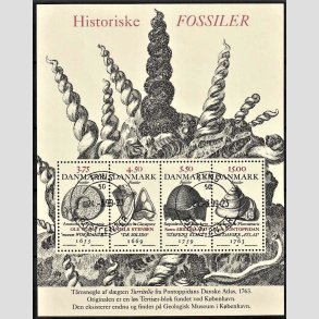 FRIM�RKER DANMARK | 1998 - AFA 1195 - Fossiler - 28,75 Kr. flerfarvet Miniark - Pragt Stemplet