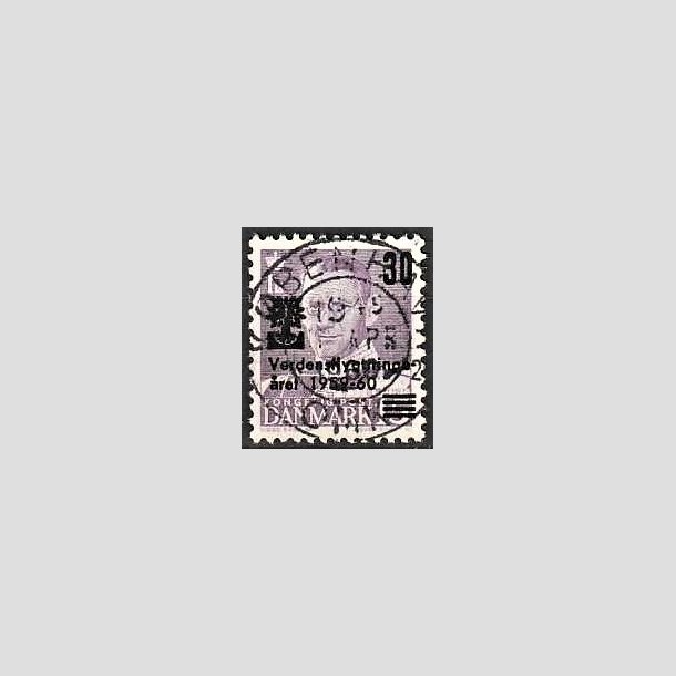 FRIMRKER DANMARK | 1960 - AFA 380 - Verdensflygtningeret Fr. IX 30/15 re violet - Lux Stemplet "KBENHAVN"