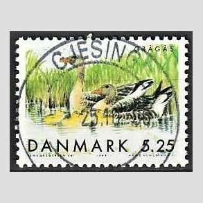 FRIM�RKER DANMARK | 1999 - AFA 1223 - Danske tr�kfugle - 5,25 Kr. gr�g�s - Pragt Stemplet