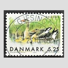 FRIM�RKER DANMARK | 1999 - AFA 1223 - Danske tr�kfugle - 5,25 Kr. gr�g�s - Pragt Stemplet