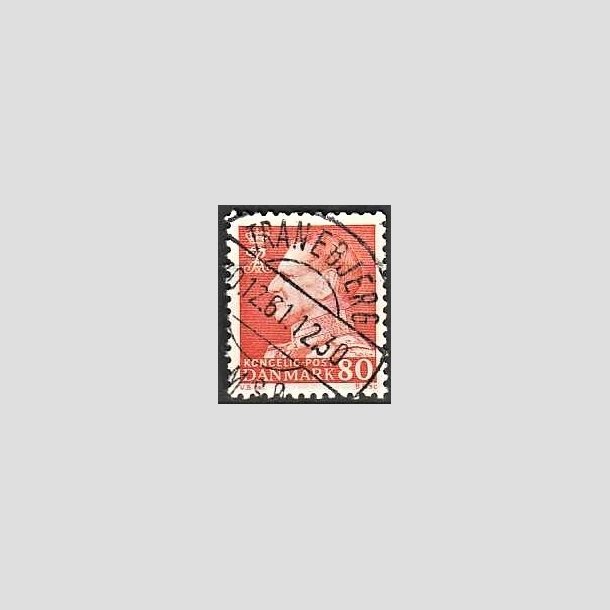 FRIMRKER DANMARK | 1961-62 - AFA 400 - Fr. IX 80 re orangegul - Pragt Stemplet Tranebjerg