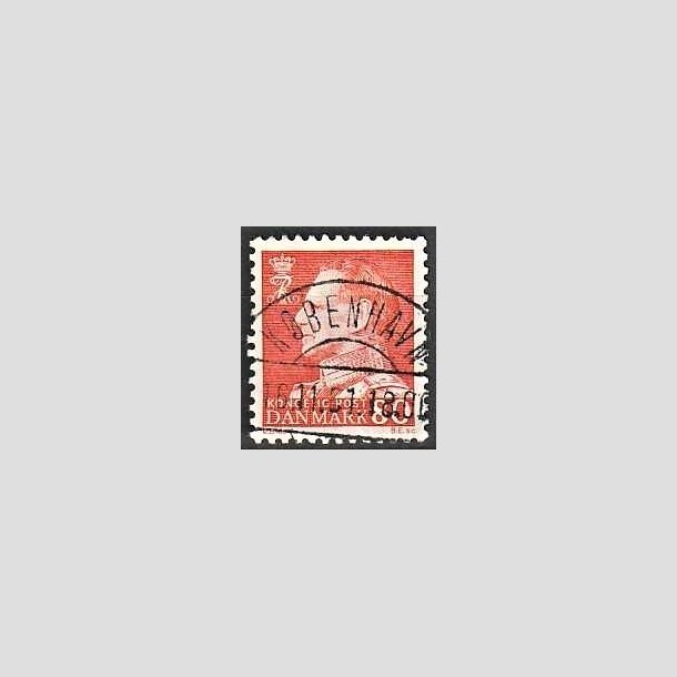 FRIMRKER DANMARK | 1961-62 - AFA 400 - Fr. IX 80 re orangegul - Pragt Stemplet