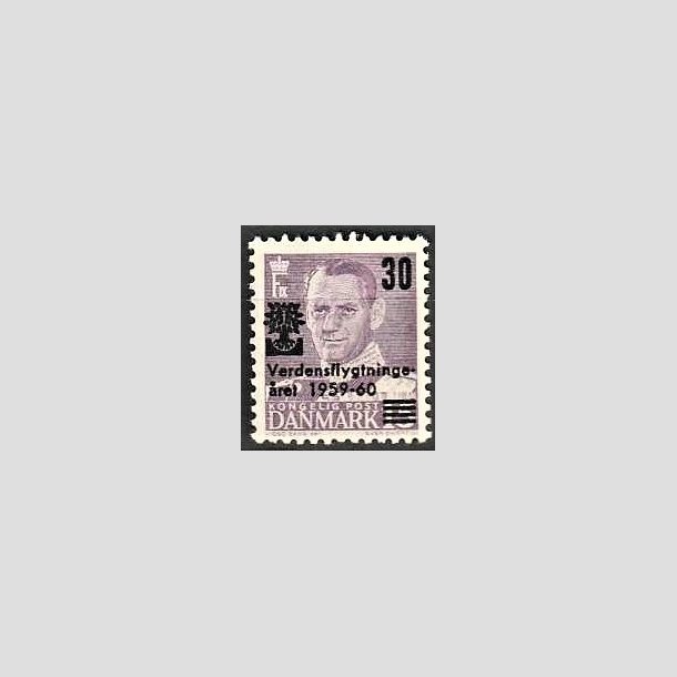 FRIMRKER DANMARK | 1960 - AFA 380x - Verdensflygtningeret Fr. IX 30/15 re violet afskret M - Postfrisk