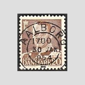FRIMRKER DANMARK | 1950 - AFA 320 - Fr. IX 20 re brun - Lux Stemplet