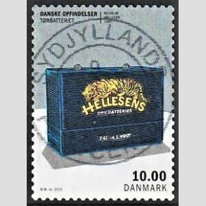 FRIM�RKER DANMARK | 2015 - AFA 1819 - Danske opfindelser - 10,00 Kr. t�rbatteriet - Pragt Stemplet