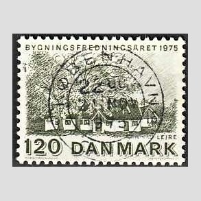 FRIM�RKER DANMARK | 1975 - AFA 592 - Bygningsfredning - 120 �re gr�n - Pragt Stemplet K�benhavn