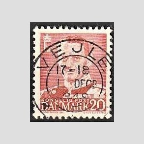 FRIMRKER DANMARK | 1948-50 - AFA 307 - Fr. IX 20 re rd - Pragt Stemplet Vejle