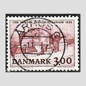 FRIM�RKER DANMARK | 1988 - AFA 916 - T�nder Statsseminarium - 3,00 Kr. brunr�d - Pragt Stemplet