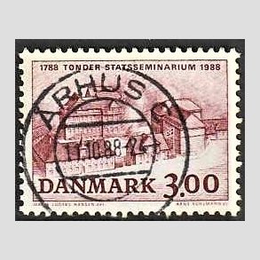 FRIM�RKER DANMARK | 1988 - AFA 916 - T�nder Statsseminarium - 3,00 Kr. brunr�d - Pragt Stemplet �rhus C
