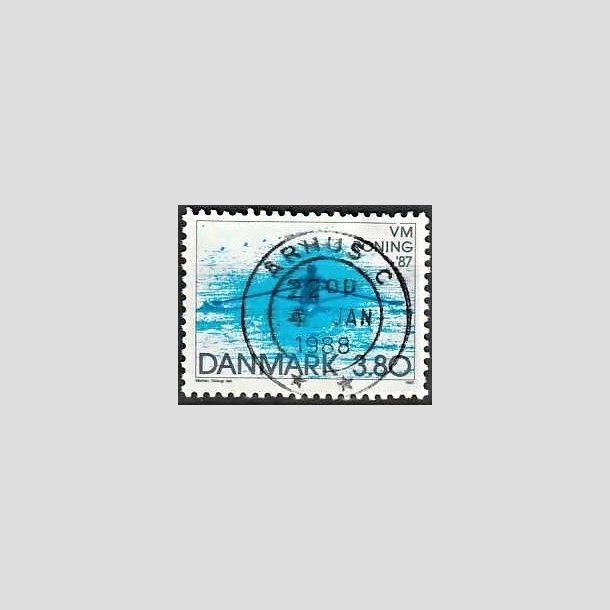 FRIMRKER DANMARK | 1987 - AFA 887 - WM i roning - 3,80 Kr. bl - Pragt Stemplet rhus C