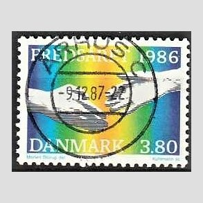 FRIM�RKER DANMARK | 1986 - AFA 857 - FN's freds�r - 3,30 Kr. flerfarvet - Pragt Stemplet