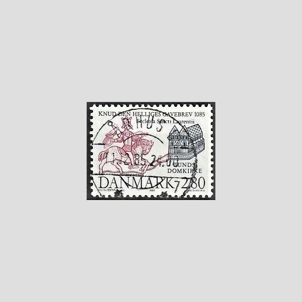 FRIMRKER DANMARK | 1985 - AFA 834 - Domkirken i Lund - 2,80 Kr. mrkbl/lilla - Lux Stemplet