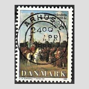 FRIM�RKER DANMARK | 1988 - AFA 910 - Stavnsb�ndets oph�velse 200 �r. - 3,20 Kr. flerfarvet - Lux Stemplet �rhus C