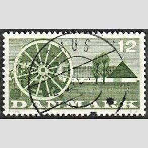 FRIM�RKER DANMARK | 1960 - AFA 381 - Landbrugsmotiver - 12 �re gr�n - Pragt Stemplet �rhus