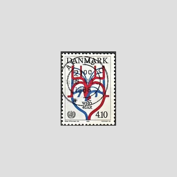 FRIMRKER DANMARK | 1988 - AFA 909 - WHO 40 r - 4,10 Kr. flerfarvet - Lux Stemplet