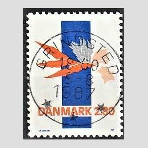 FRIM�RKER DANMARK | 1987 - AFA 877 - Kunst - 2,80 Kr. flerfarvet - Pragt Stemplet