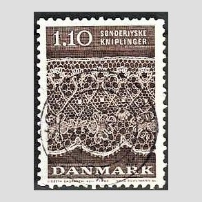 FRIM�RKER DANMARK | 1980 - AFA 711 - S�nderjyske kniplinger - 1,10 Kr. brun - Pragt Stemplet