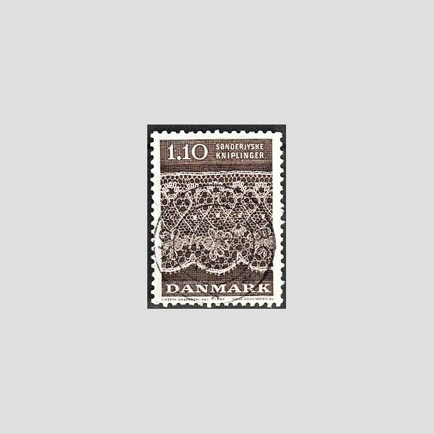 FRIMRKER DANMARK | 1980 - AFA 711 - Snderjyske kniplinger - 1,10 Kr. brun - Pragt Stemplet