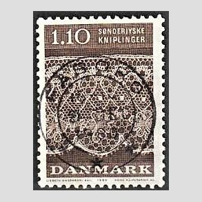 FRIM�RKER DANMARK | 1980 - AFA 711 - S�nderjyske kniplinger - 1,10 Kr. brun - Pragt Stemplet F�borg