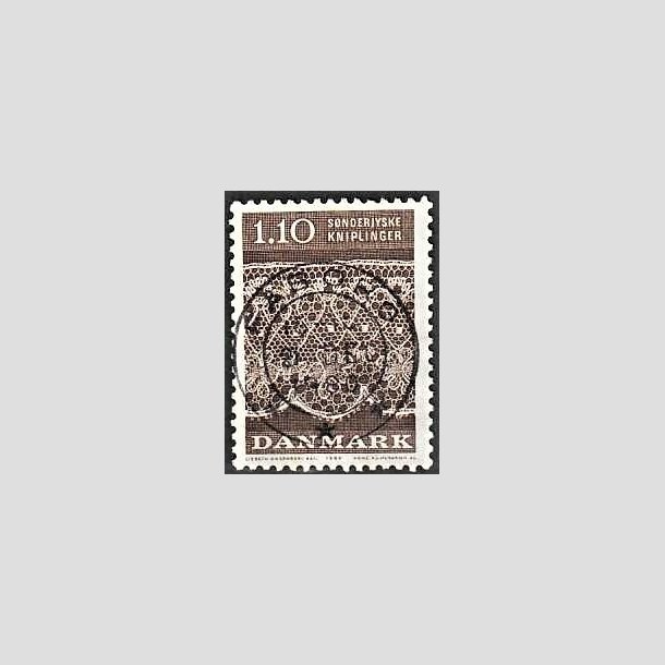 FRIMRKER DANMARK | 1980 - AFA 711 - Snderjyske kniplinger - 1,10 Kr. brun - Pragt Stemplet Fborg