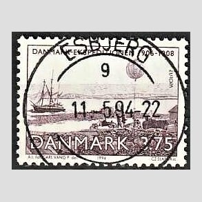 FRIM�RKER DANMARK | 1994 - AFA 1067 - Europam�rker - 3,75 Kr. violet - Pragt Stemplet