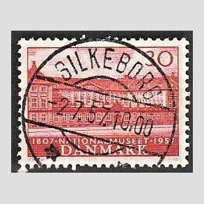 FRIMRKER DANMARK | 1957 - AFA 370 - Nationalmuseets 150 r - 30 re rd - Pragt Stemplet Silkeborg