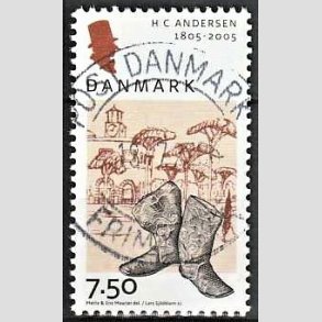 FRIM�RKER DANMARK | 2005 - AFA 1425 - H.C. Andersen - 7,50 Kr. Rejsest�vler - Pragt Stemplet
