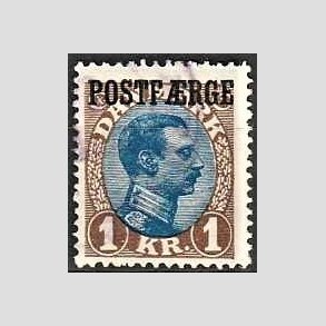 FRIMRKER DANMARK | 1922-26 - AFA 8 - 1 Kr. brun/bl Postfrge - Stemplet