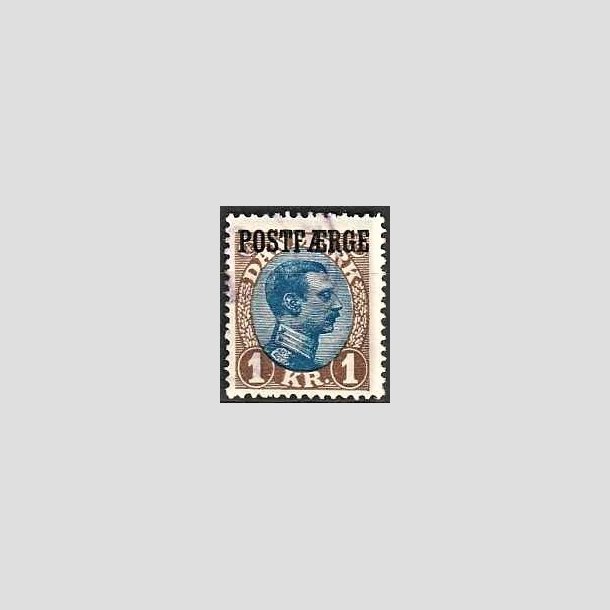 FRIMRKER DANMARK | 1922-26 - AFA 8 - 1 Kr. brun/bl Postfrge - Stemplet