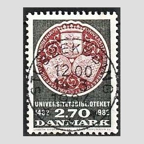 FRIM�RKER DANMARK | 1982 - AFA 763 - Universitetsbiblioteket 500 �r. - 2,70 Kr. sortgr�/r�d - Pragt Stemplet