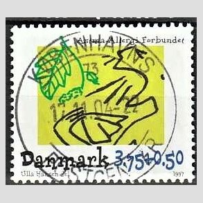 FRIMRKER DANMARK | 1997 - AFA 1146 - Astma-Allergi Forbundet - 3,75 + 0,50 Kr. flerfarvet - Pragt Stemplet