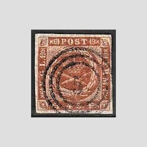 FRIMRKER DANMARK | 1854-57 - AFA 4 - 4 Skilling brun - Lux Stemplet