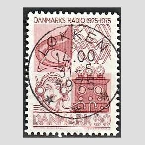 FRIM�RKER DANMARK | 1975 - AFA 583 - Danmarks Radio 50 �r - 90 �re r�d - Pragt Stemplet