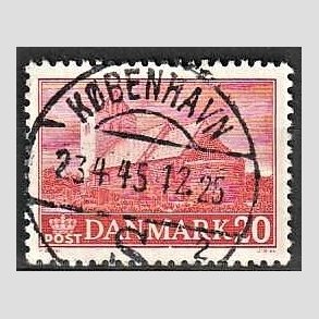 FRIM�RKER DANMARK | 1944 - AFA 287 - Landsbykirker - 20 �re r�d - Pragt Stemplet K�benhavn