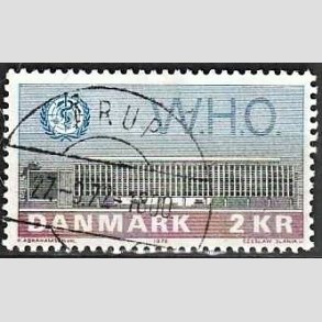FRIM�RKER DANMARK | 1972 - AFA 533 - W.H.O - 2 Kr. bl�/r�d/gr�n - Lux Stemplet