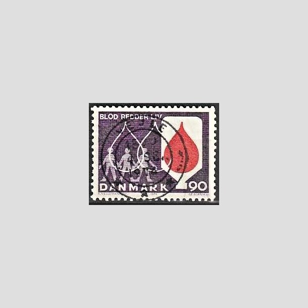 FRIMRKER DANMARK | 1974 - AFA 558 - Bloddonorsagen - 90 re violet/rd - Pragt Stemplet