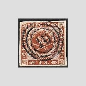 FRIMRKER DANMARK | 1858-62 - AFA 7 - 4 Skilling brun - Lux Stemplet