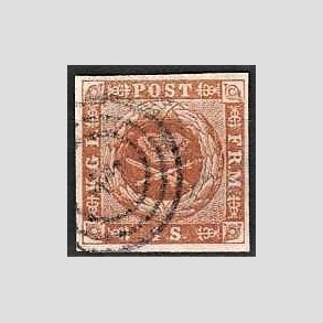 FRIMRKER DANMARK | 1854-57 - AFA 4 - 4 Skilling brun - Stemplet