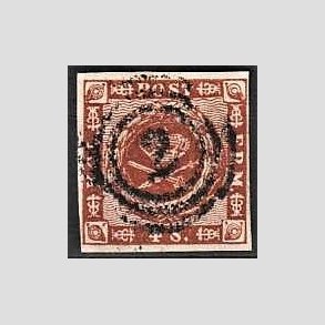 FRIMRKER DANMARK | 1858-62 - AFA 7 - 4 Skilling brun - Lux Stemplet