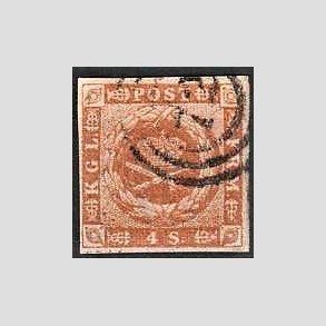 FRIMRKER DANMARK | 1854-57 - AFA 4 - 4 Skilling brun - Stemplet