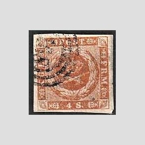 FRIMRKER DANMARK | 1854-57 - AFA 4 - 4 Skilling brun - Stemplet