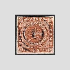 FRIMRKER DANMARK | 1854-57 - AFA 4 - 4 Skilling brun - Stemplet