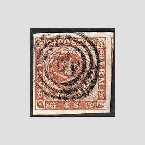 FRIMRKER DANMARK | 1854-57 - AFA 4 - 4 Skilling brun - Stemplet