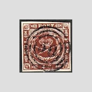 FRIMRKER DANMARK | 1858-62 - AFA 7 - 4 Skilling brun - Lux Stemplet