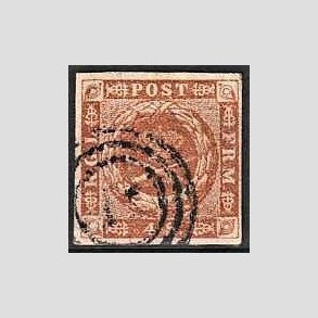 FRIMRKER DANMARK | 1854-57 - AFA 4 - 4 Skilling brun - Stemplet