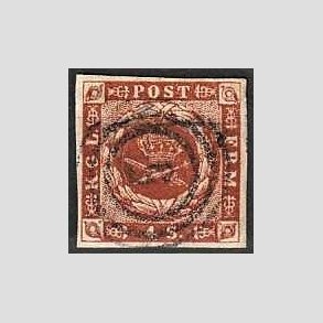 FRIMRKER DANMARK | 1854-57 - AFA 4 - 4 Skilling brun - Stemplet